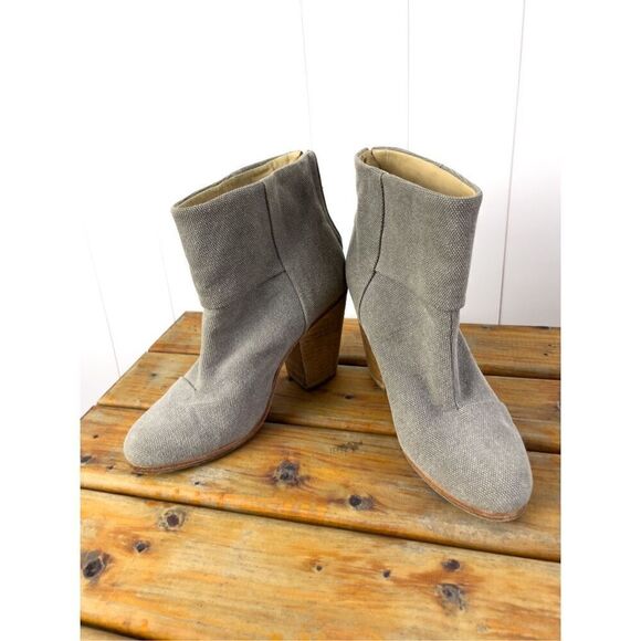 Rag & Bone Newbury Canvas Ankle Boot, Dark Gray Size 36.5 - Picture 3 of 10